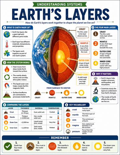 Earth's Layers I Educational Infographic
