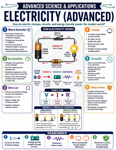 Electricity - Advanced I Educational Infographic