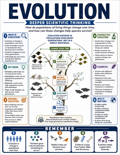 Evolution I Educational Infographic