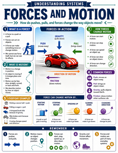 Forces and Motion I Educational Infographic