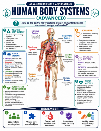 Human Body Systems - Advanced I Educational Infographic