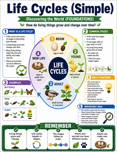 Life Cycles - Simple I Educational Infographic