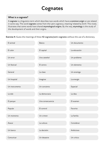 An introduction to Spain and Spanish with cognates