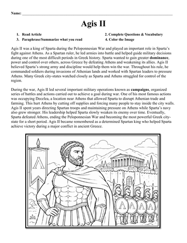 Agis II Worksheet