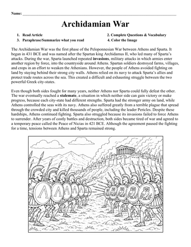 Archimedean War Worksheet