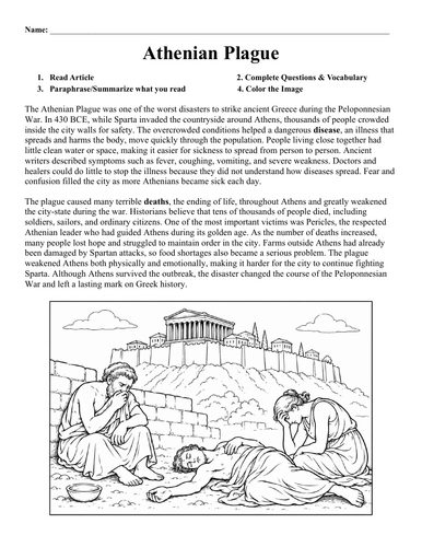 Athenian Plague Worksheet