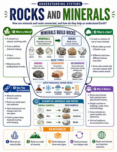 Rocks and Minerals I Educational Infographic