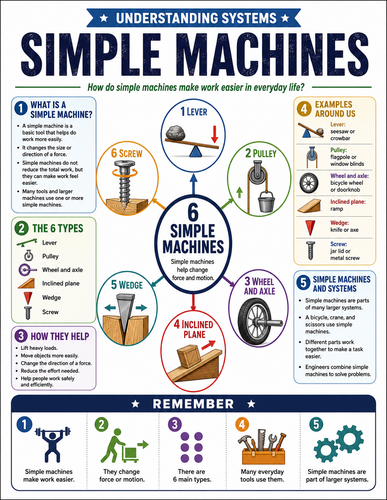Simple Machines I Educational Infographic