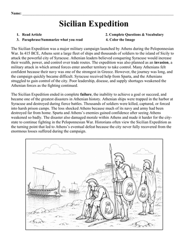 Sicilian Expedition Worksheet