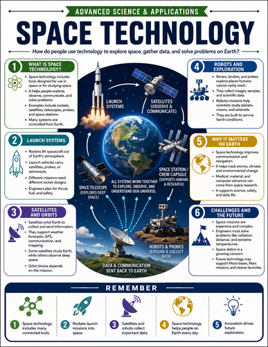 Space Technology I Educational Infographic