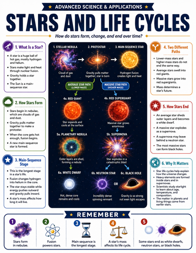 Stars and Life Cycles I Educational Infographic