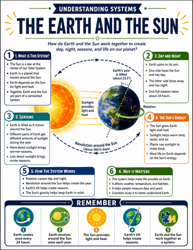 The Earth and the Sun I Educational Infographic