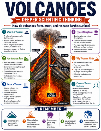 Volcanoes I Educational Infographic