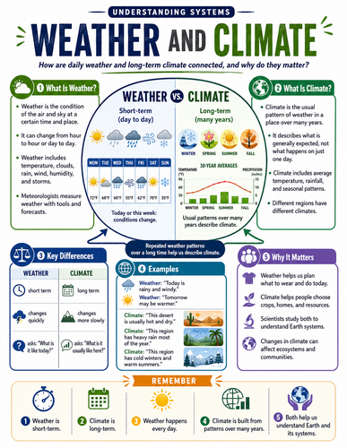 Weather and Climate I Educational Infographic
