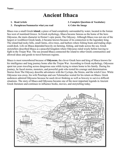 Ancient ithaca Worksheet