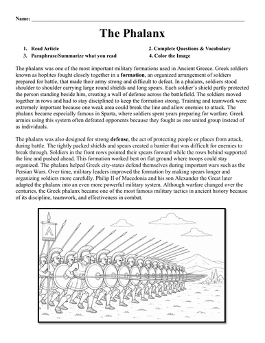 The Phalanx Worksheet