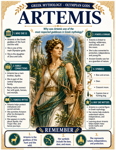 Artemis I Greek Mythology I Infographic