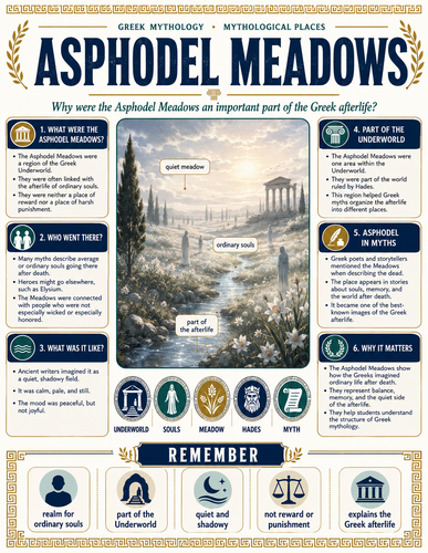 Asphodel Meadows I Greek Mythology I Infographic