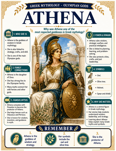 Athena I Greek Mythology I Infographic