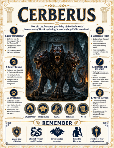 Cerberus I Greek Mythology I Infographic