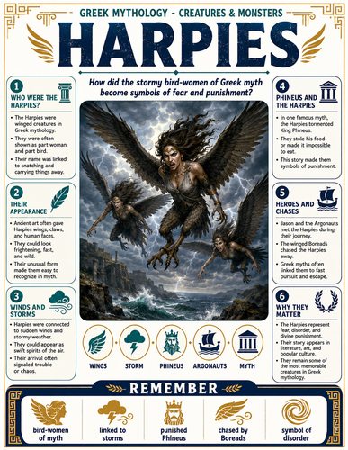 Harpies I Greek Mythology I Infographic