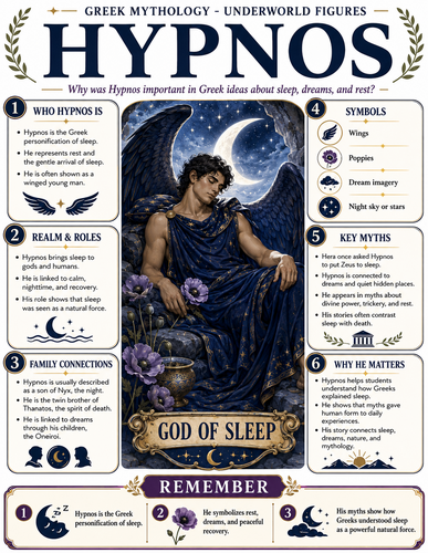 Hypnos I Greek Mythology I Infographic