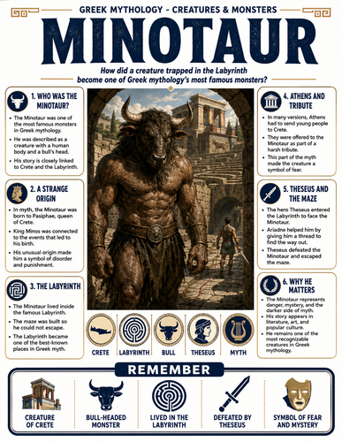 Minotaur I Greek Mythology I Infographic