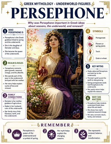 Persephone I Greek Mythology I Infographic