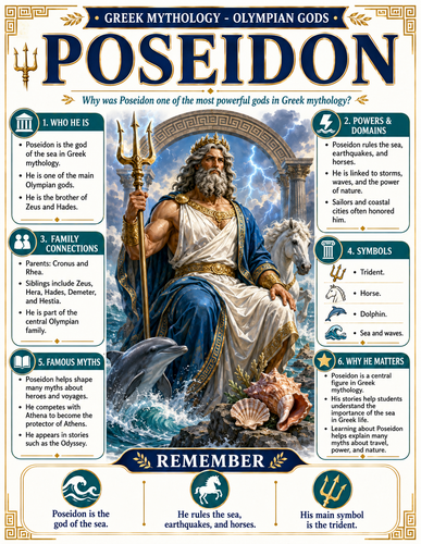 Poseidon I Greek Mythology I Infographic