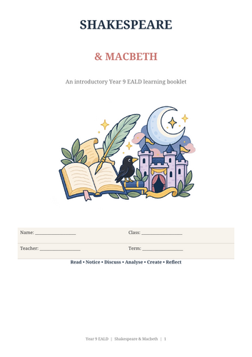 Shakespeare & Macbeth Introduction Booklet | KS3 Year 9 | EAL / EALD | Context, Language & Technique