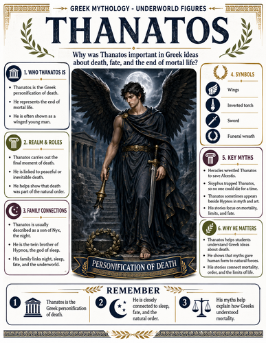 Thanatos I Greek Mythology I Infographic