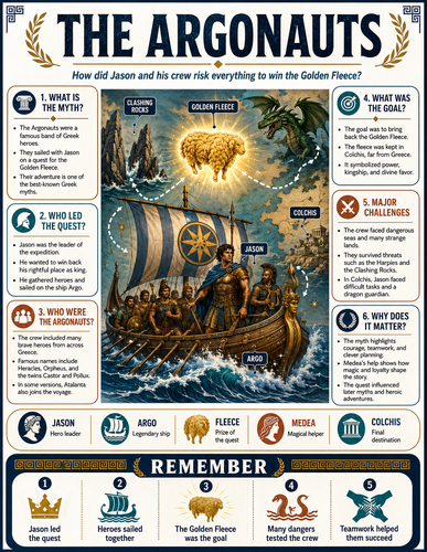 The Argonauts I Greek Mythology I Infographic