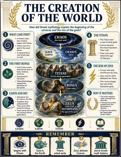The Creation of the World I Greek Mythology I Infographic