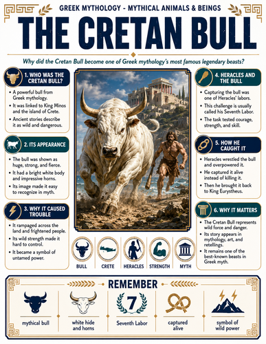 The Cretan Bull I Greek Mythology I Infographic