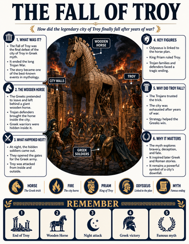 The Fall of Troy I Greek Mythology I Infographic