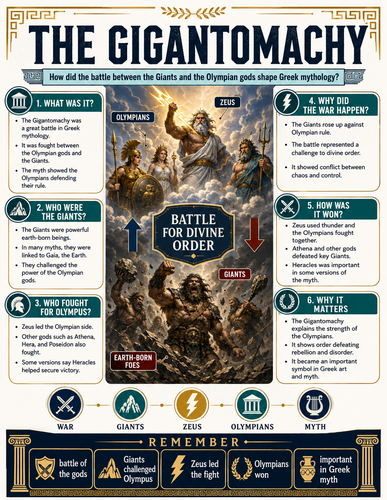 The Gigantomachy I Greek Mythology I Infographic