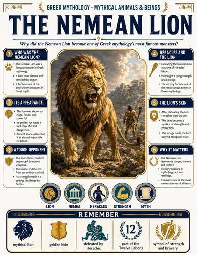 The Nemean Lion I Greek Mythology I Infographic