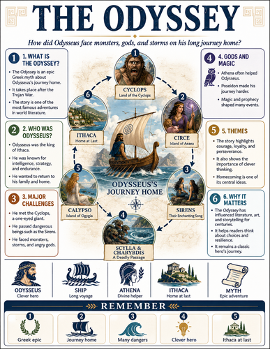 The Odyssey I Greek Mythology I Infographic