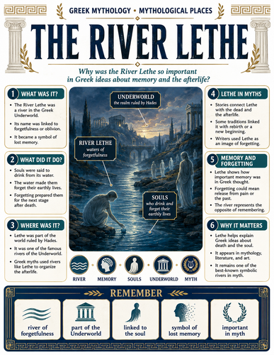 The River Lethe I Greek Mythology I Infographic