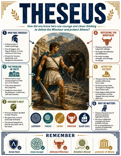 Theseus I Greek Mythology I Infographic