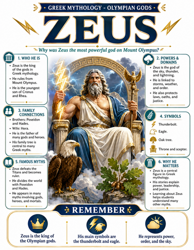 Zeus I Greek Mythology I Infographic