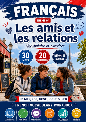 French Friends & Relationships | IB MYP, KS3, GCSE, IGCSE & ISEB | Vocabulary Workbook + Answers