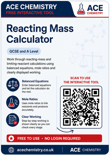 Reacting Mass Calculator – GCSE & A Level Chemistry