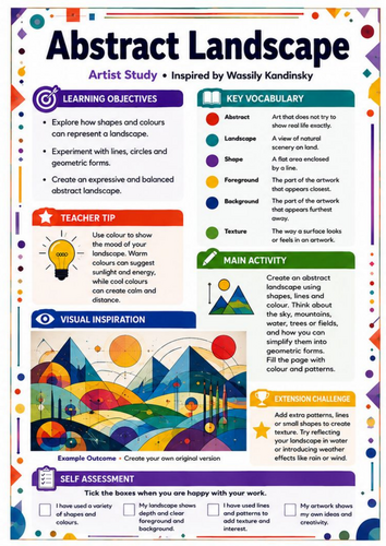 Kandinsky Abstract Landscape | KS3 Landscape Art Worksheet