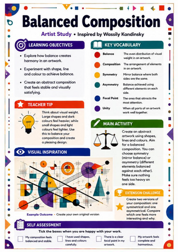 Kandinsky Balanced Composition | KS3 Art Composition Worksheet
