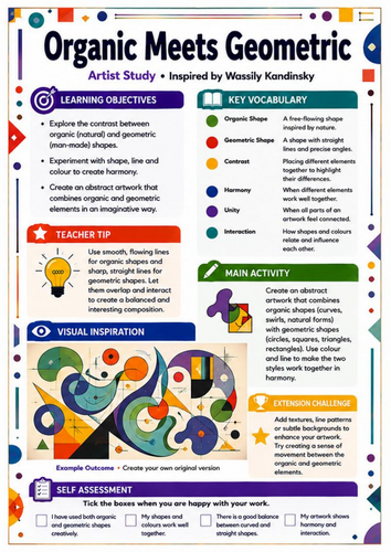 Kandinsky Organic Meets Geometric | KS3 Abstract Art Worksheet