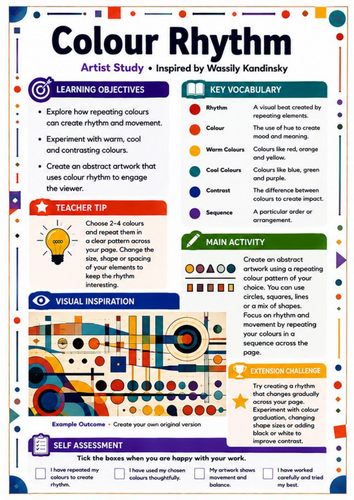 Kandinsky Colour Rhythm | KS3 Colour & Pattern Art Worksheet