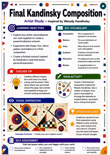 Final Kandinsky Composition | KS3 Abstract Art Final Piece Worksheet