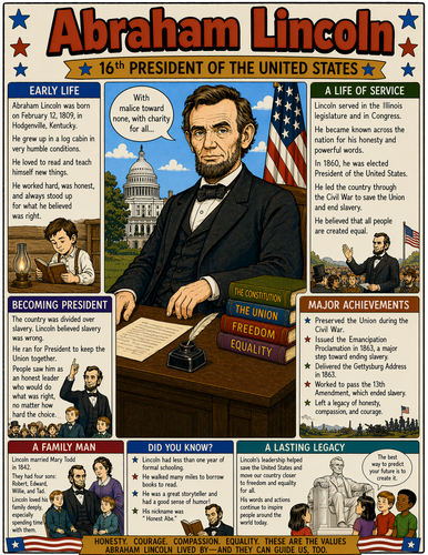 Abraham Lincoln I Educational Infographic