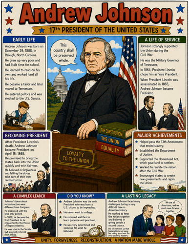 Andrew Johnson I Educational Infographic